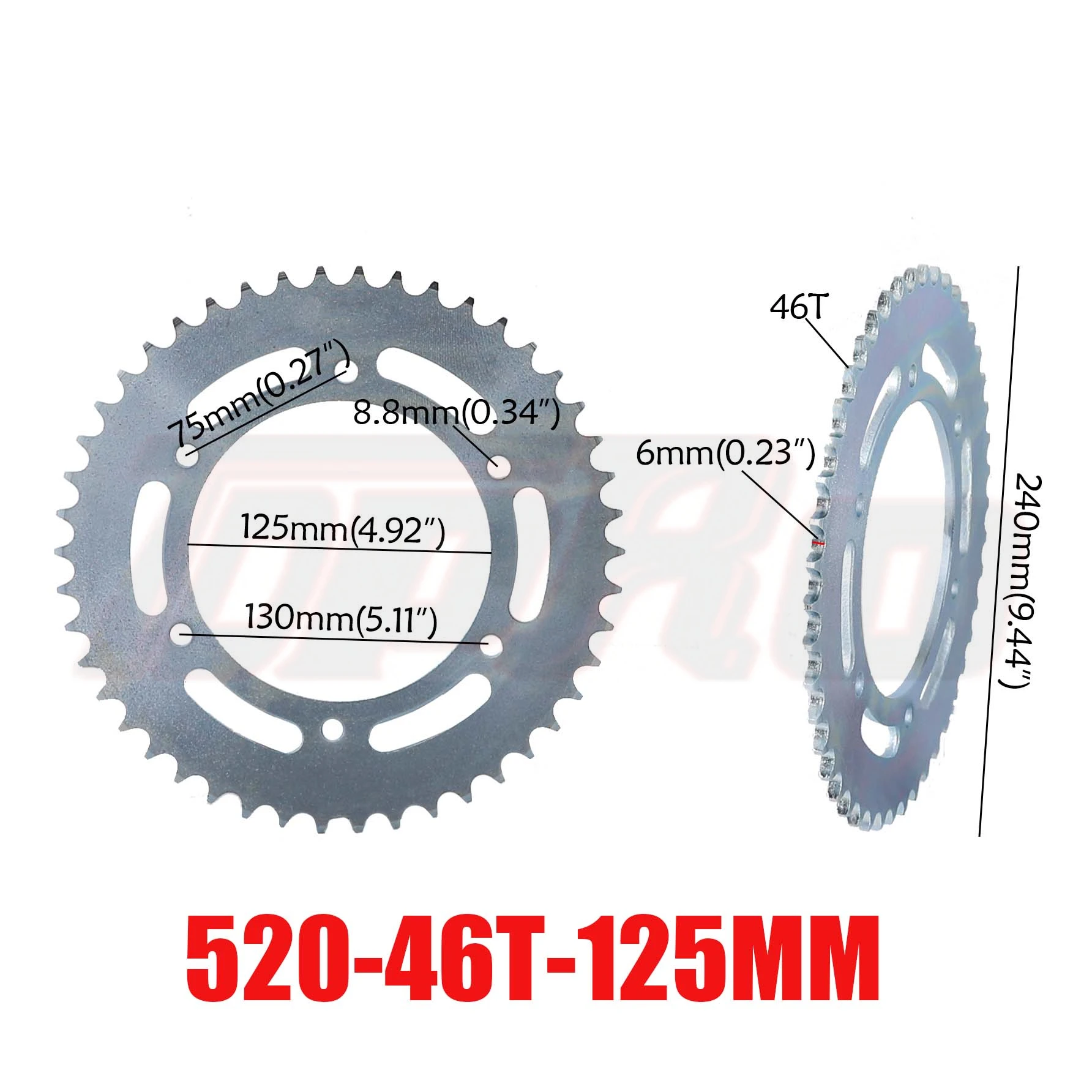 Motorcycle 37T/41T/46T 420/428/520 Chains Sprockets Rear Sprocket Cog For 110/125/140cc ATV Quad Dirt Pit Bike