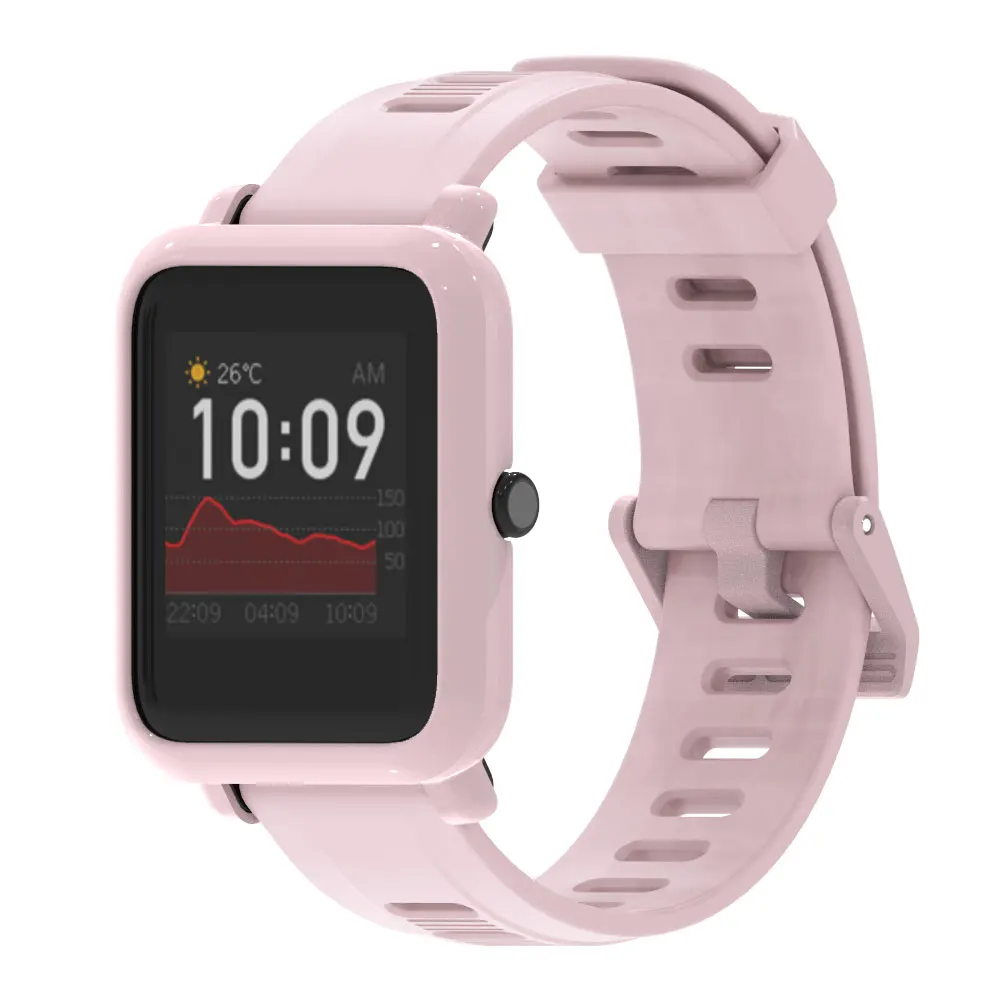 Для смарт-браслета Amazfit GTS/Aamzfit BIP S ремешок и чехол комплект силиконовые браслеты протектор чехол КРЫШКА ДЛЯ Huami Amazfit Смарт-часы