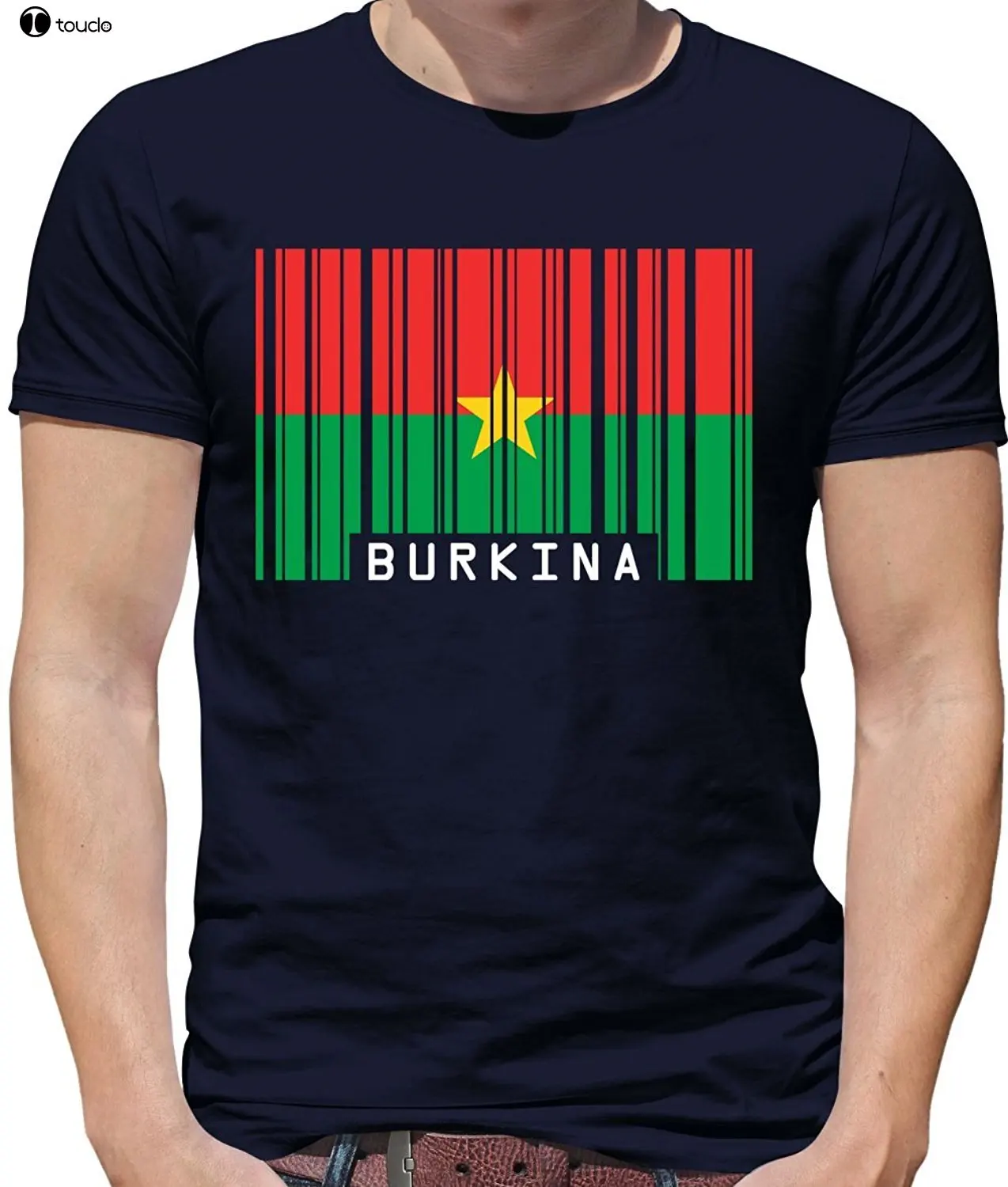 Mens T Shirts Fashion 2019 Burkina Faso Barcode Style Flag - Mens Crewneck T-Shirt - 7 Colours T Shirt Short Sleeve