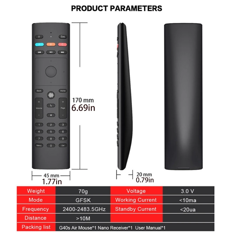 G40S Strqua G40S 6 osi żyroskopu uczenia IR powietrza pilot zdalnego mysz do TV Box z androidem IPTV PC Pad, inteligentny pilot zdalnego sterowania