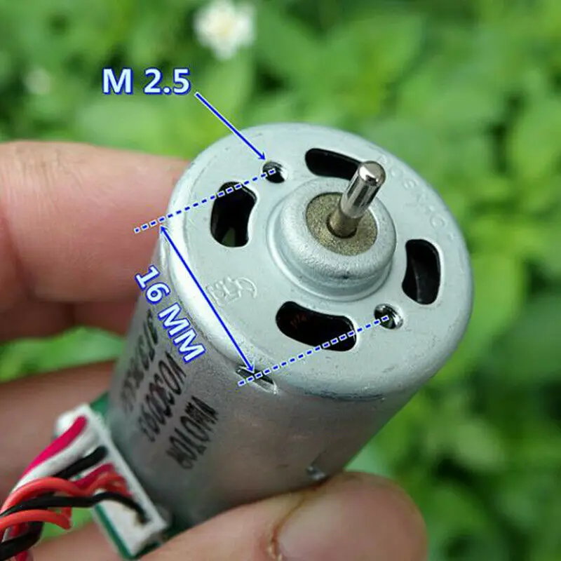 Micro JOHNSON RS-385 Motor DC 12V-24V 13600RPM High Speed Large Torque Dual Shaft with PCB Board Hall Speed Encoder 7-wire