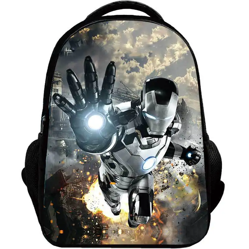 Marvel Iron Man Backpacks Super Heroes New School Bag 3D  Children Boys Primary School Anime Backpack Kids Men\'s Travel Backpack