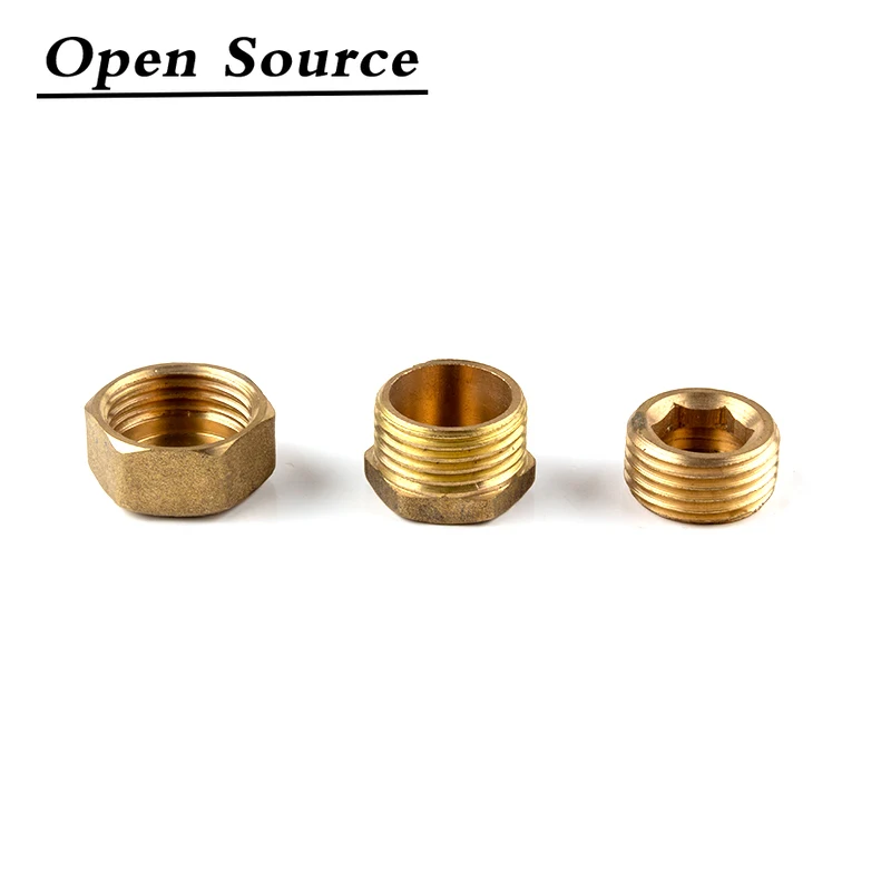 1/8" 1/4" 3/8" 1/2" 3/4"BSP Female Thread/Male thread Brass Pipe Hex Head Brass End Cap Plug Fitting Coupler Connector Adapter