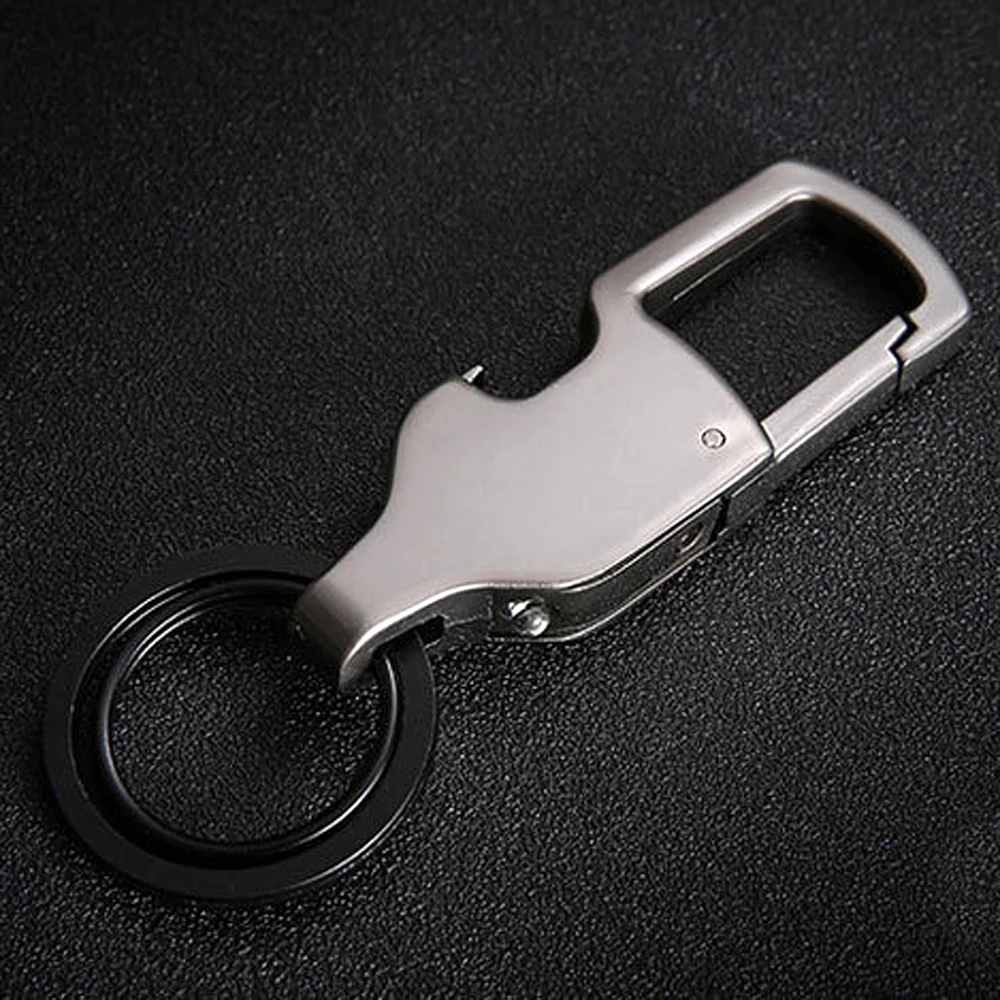 Creative Multifunctional Metal Keychains Mini Bottle Opener Key ring with LED Lamp Small Key clip Gifts for Men Car Key chain image 2