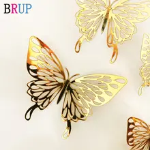 12P 3D Butterfly Wall Stickers in Gold and Silver #3