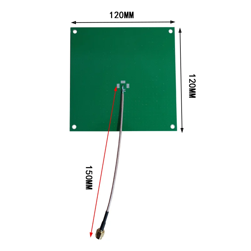 Antena cerâmica da frequência ultraelevada rfid 120-120 mhz do tamanho 860*960mm do ganho 5.5dbi para o módulo do leitor com conector de sma e comprimento do cabo de 15cm