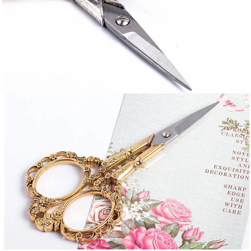 Stainless Steel Dead Skin Scissors Russian-Style Pre-Treatment Classic European Retro Plum Blossom Beauty Scissors Manicure Tool