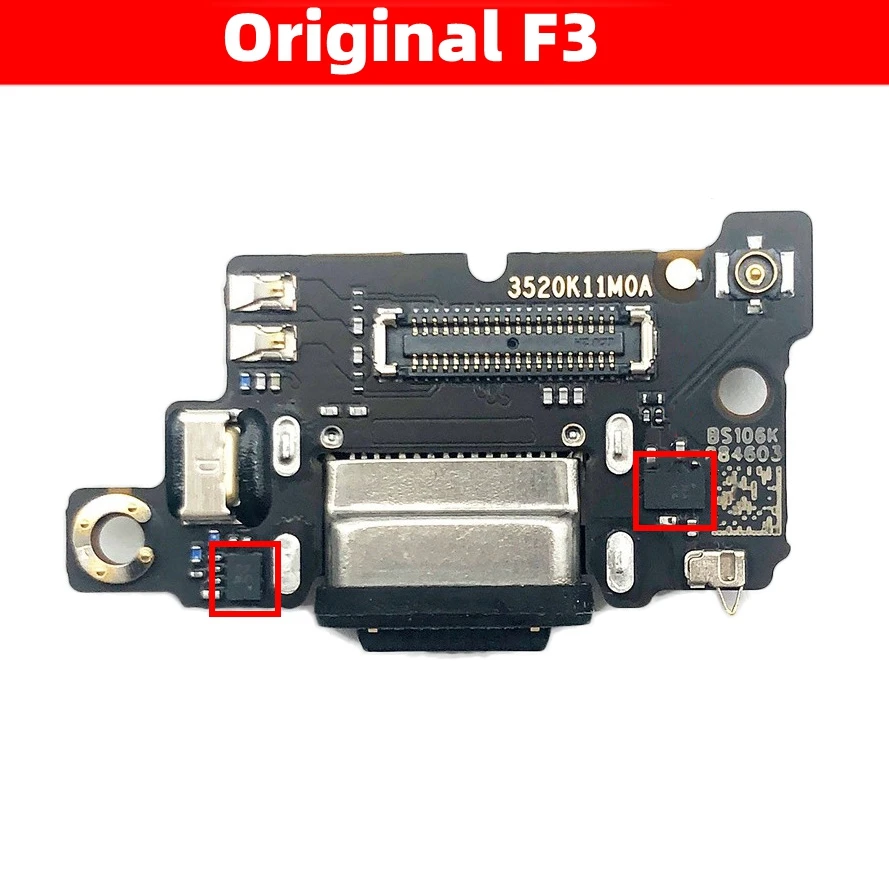 

With IC For Xiaomi Poco F3 USB Charging Port Flex Cable 33W Fast Charging Charger PCB Dock Connector Board Parts