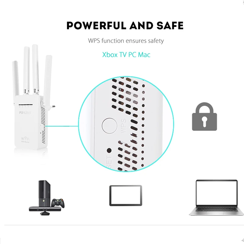 Extensor de alcance wifi 300mbps wifi repetidor impulsionador sinal sem fio 2.4ghz wi-fi extensor com ethernet porto wps configuração simples