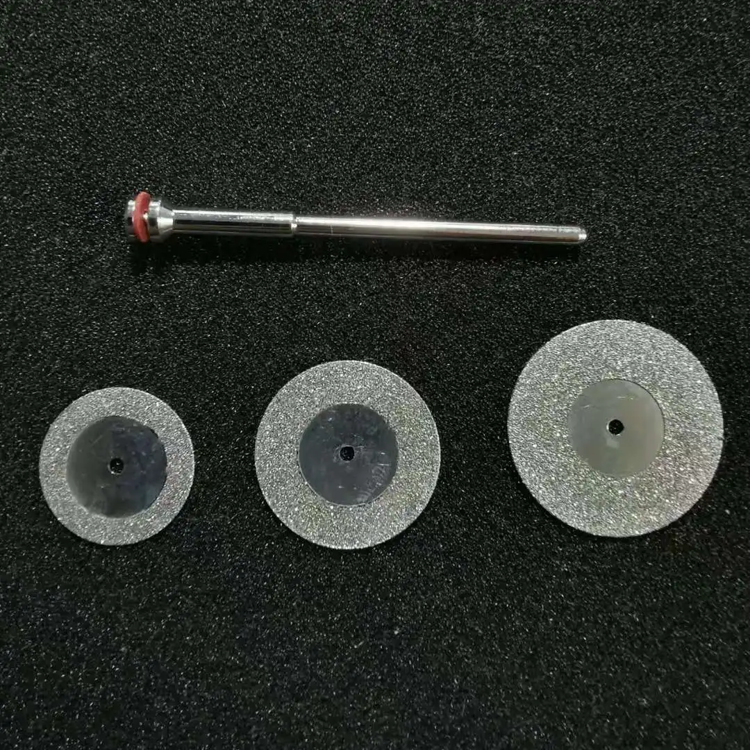 5 Stück/Set Dentallabor Diamantscheiben, Doppelseitige Schneidscheiben, Durchmesser 13/16/19/22mm, Dicke 0,15-0,45mm mit Mandrels – Detail 2