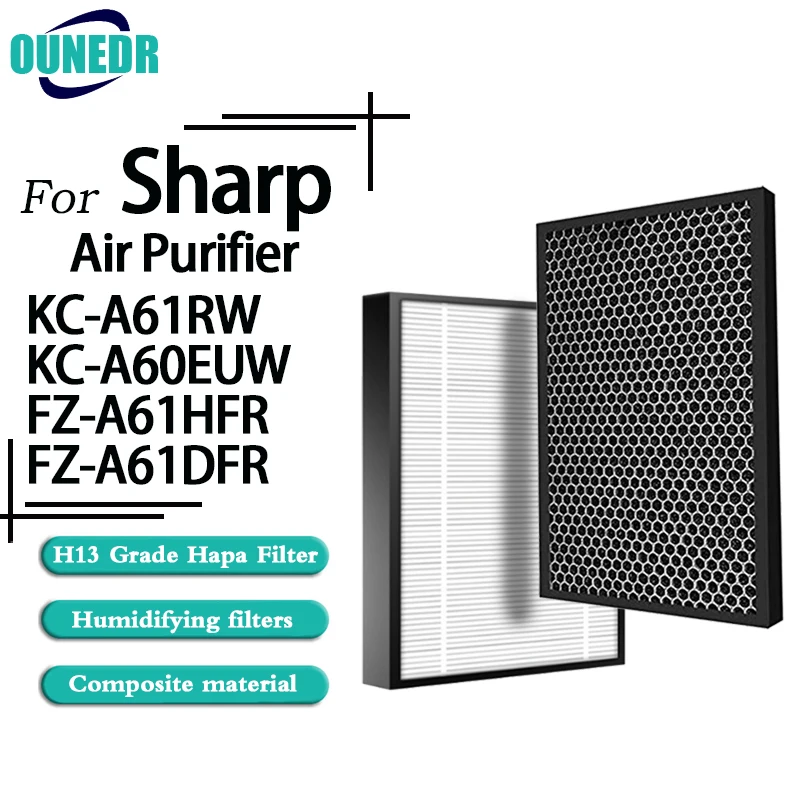 For Sharp FZ-A61HFR FZ-A61DFR Replacement Air Purifier HEPA and Carbon Deodorizing Filter for KC-A61RW KC-A60EUW