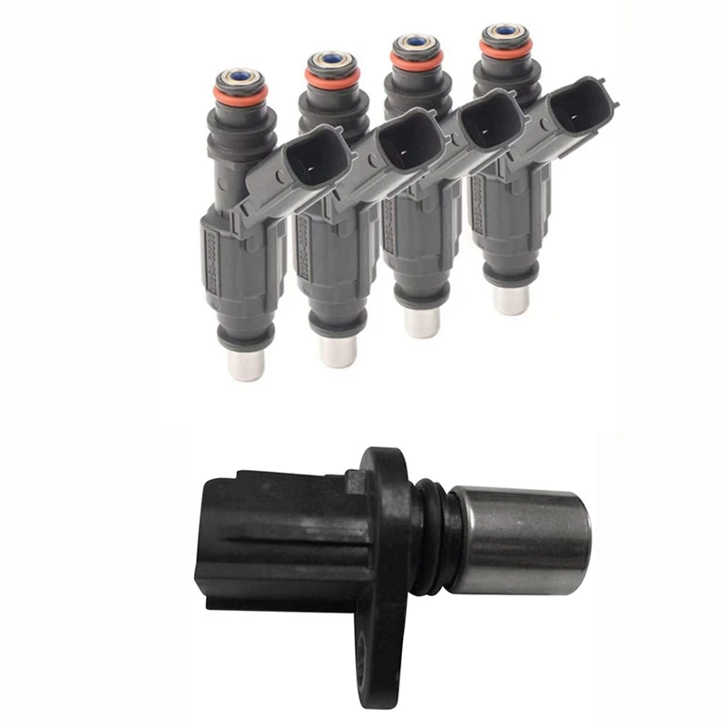 5 Pcs Car Accessories: 4 Pcs Fuel Injector Nozzle for Toyota Avensis Corolla 99-04 & 1 Pcs Camshaft Position Sensor CPS