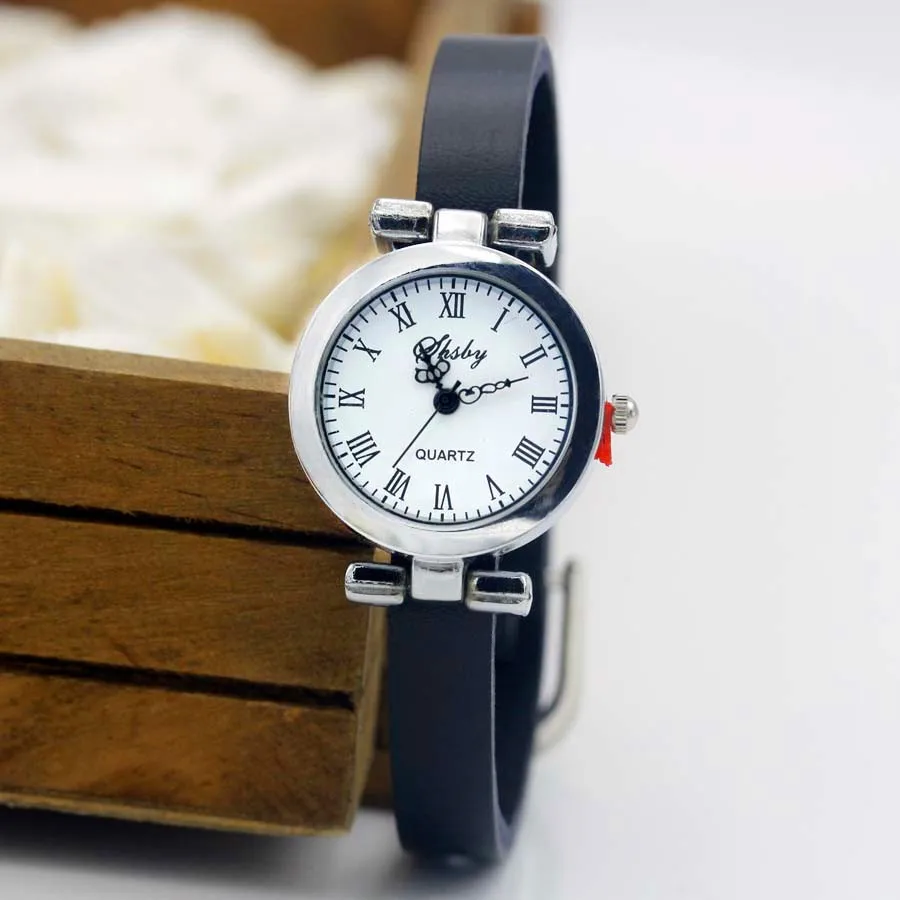 Shsby New Fashion Leather Strap Watch Female ROMA Silver Bracelet Watch Women Dress Watches Simple Student Watches