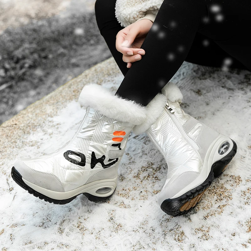 Winter Shoes Women Thigh High Leather Boots 2021 Fashion Women Booties Mid-Calf Platform Comfortable Ladies Boots Keep Warm