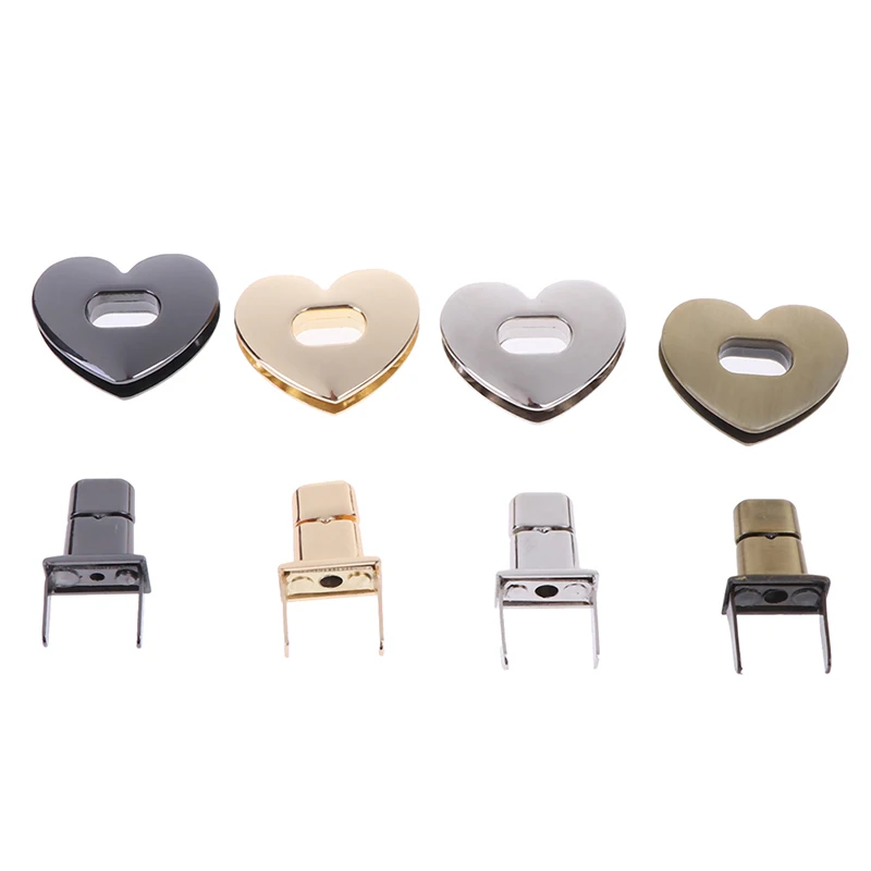 1PCS Metal Heart shape Bag Turn Lock Twist Lock Clasp Leather Craft Women Bag Handbag Shoulder Bag Purse DIY Hardware