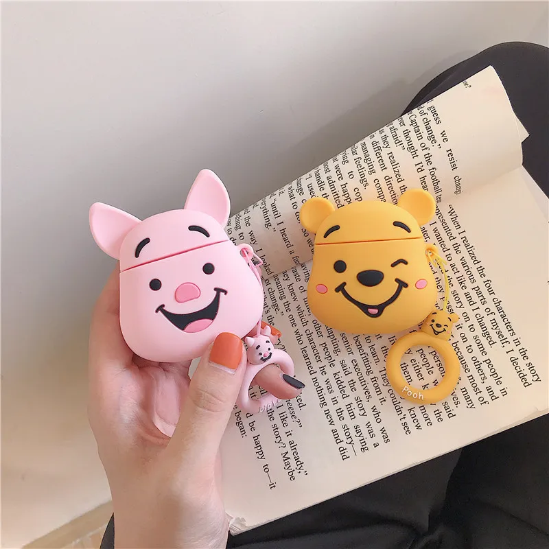 Disney Cartoon Winnie the Pooh Silicone Cases For Airpods 1 2 Pro Protective Bluetooth Wireless Earphone Charging Cover