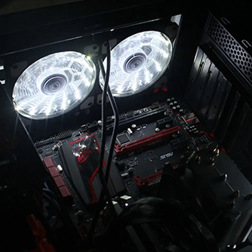120mm 15 LED Ultra Stille Computer PC Case Cooling Fan CPU Cooler 12V Met Rubber Rustig Molex Connector 3/4Pin Plug Fans Cooler