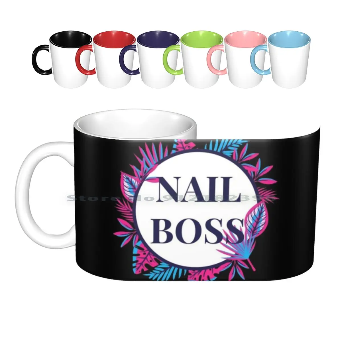 Nail Flower Design Ceramic Mugs Coffee Cups Milk Tea Mug Nail Nails Nail Art Nail Tech Nail Artist Beauty Color Polish Gel