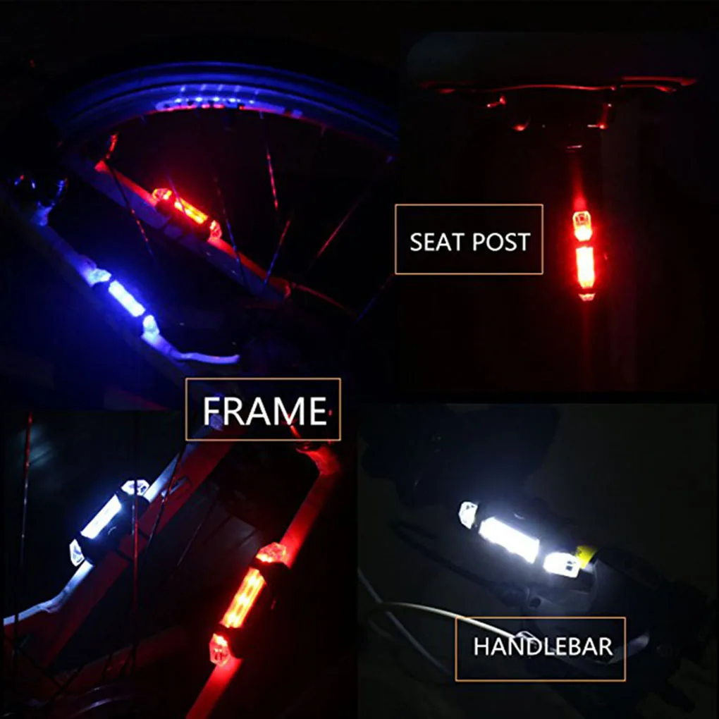 5 LED Fahrrad Licht Wasserdichte Hinten Schwanz Licht LED USB Aufladbare Mountainbike Radfahren Licht rücklicht Sicherheit Warnung Licht