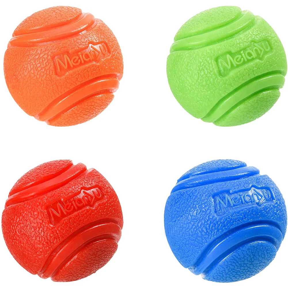 Pelota de goma resistente a las mordeduras para perros, juguete para cachorros, peluche, Pitbull, Color rojo, sólido, suministros para mascotas, S-XL