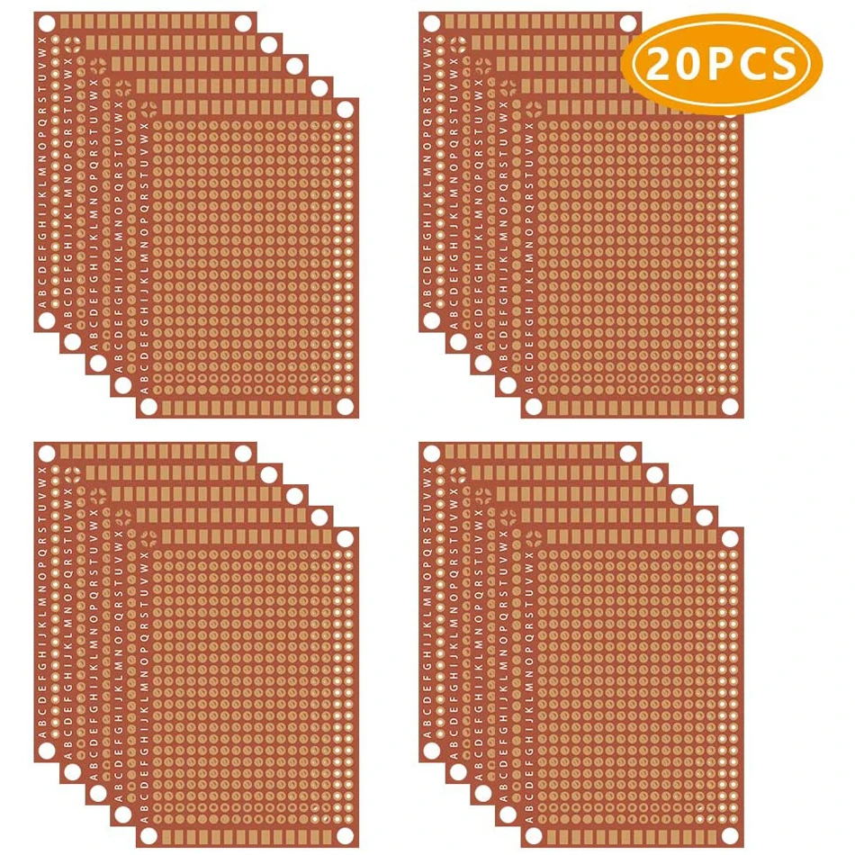 20 Pcs Copper Perfboard Paper Composite PCB Boards 5 cm x 7 cm Universal Breadboard Single Sided Printed Circuit Board