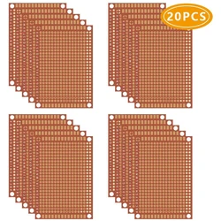 20 Pcs Copper Perfboard Paper Composite PCB Boards 5 cm x 7 cm Universal Breadboard Single Sided Printed Circuit Board