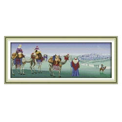 Joy Sunday Desert landscape Chinese Cross Stitch 14CT 11CT DIY Embroidery Needlework Sets Home Decoration Send Accessory Tools