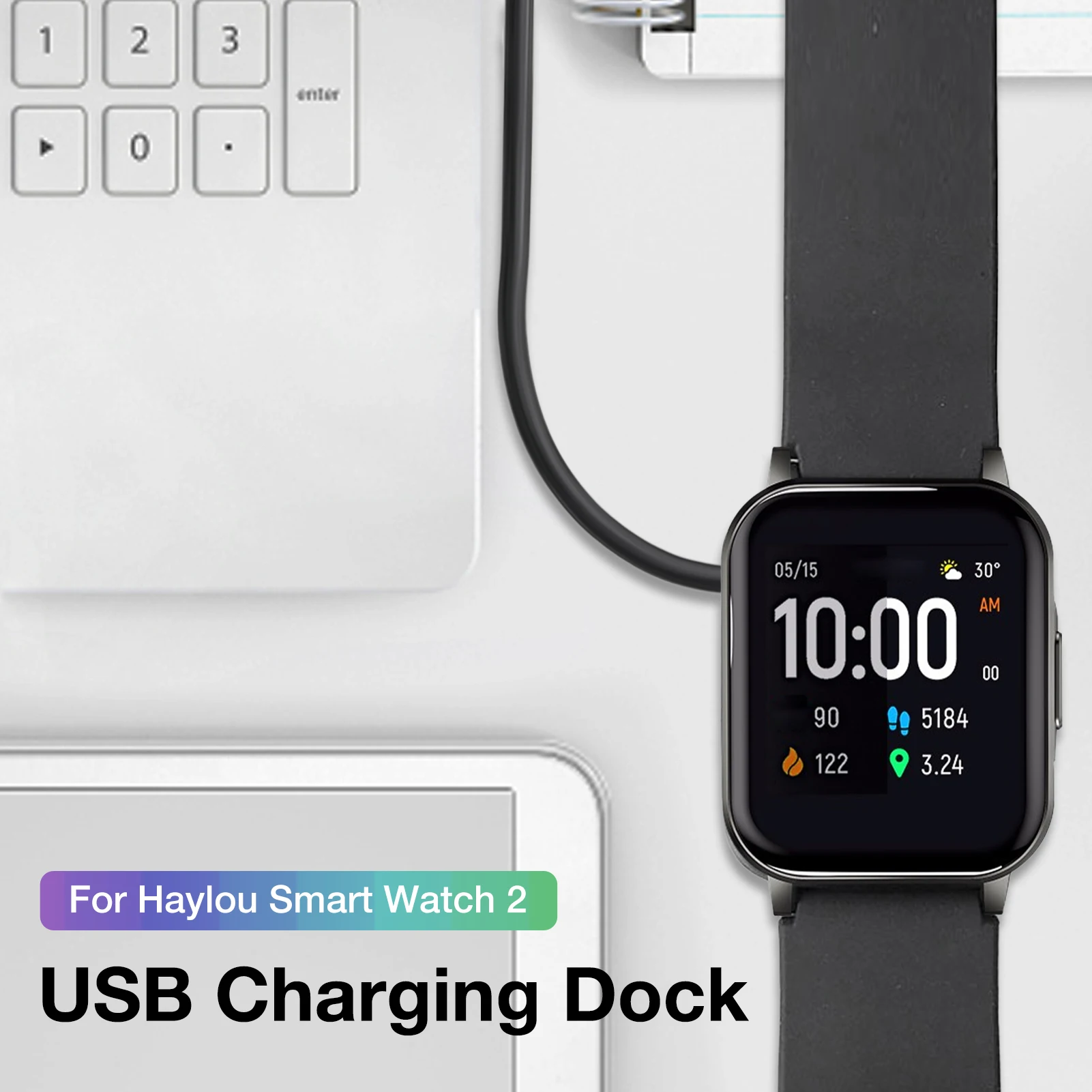 Зарядная док-станция для смарт-часов Haylou 2, кабель для быстрой зарядки для Haylou Smart Watch 2, USB-зарядное устройство, аксессуары для проводов