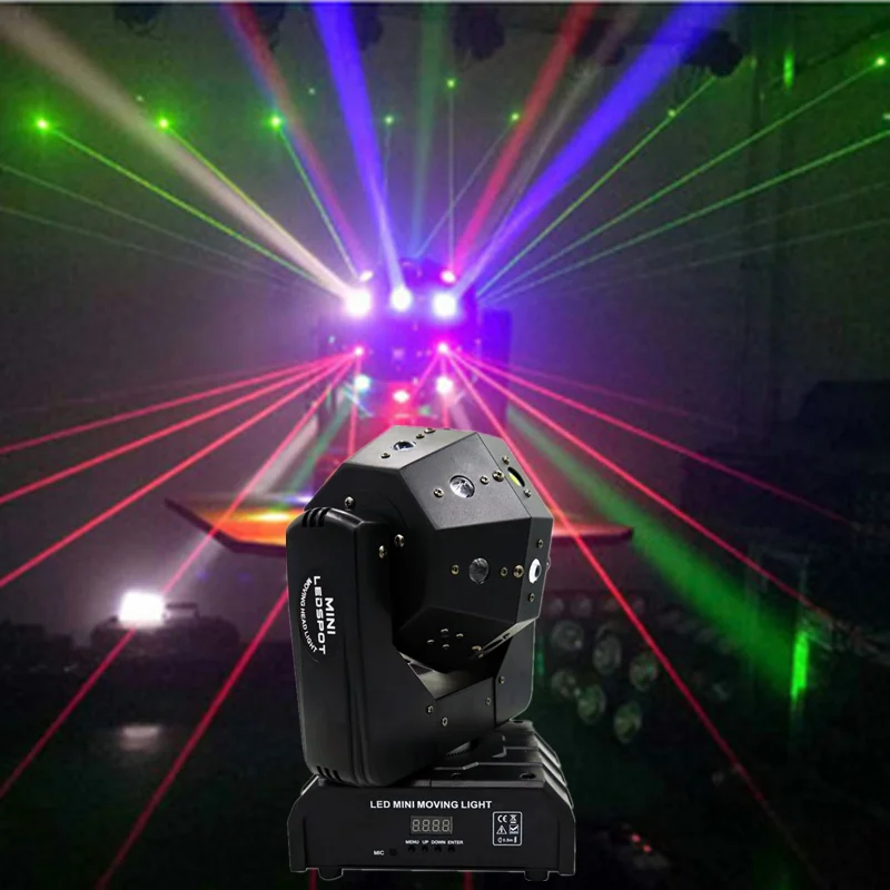 Dj Laser Disco Led Strobe 3 IN 1 Moving Head Light Unlimited Rotate Good Effect Use For Party KTV Night Club Bar