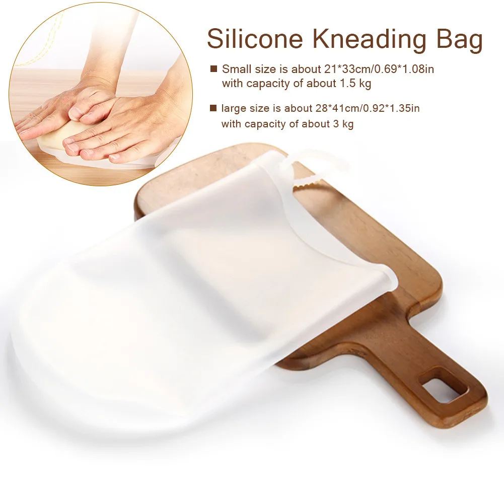 Silicone Kneading Bag, Transparent Flour Mixing Bag, Multifunctional Dough Mixer, Reusable Pastry Flour Mixing Bag