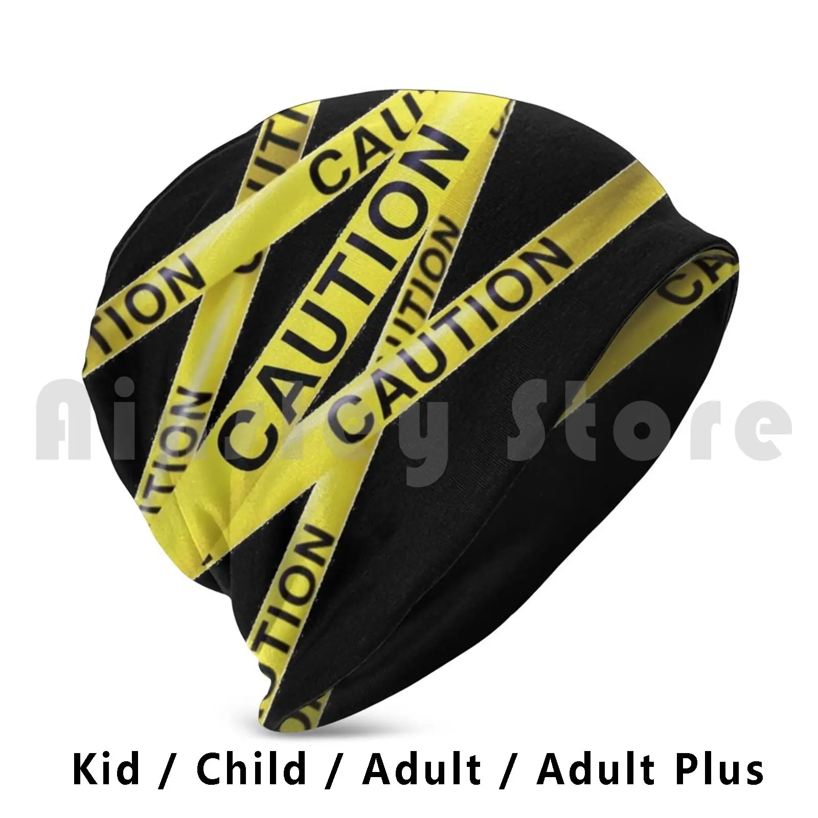 Caution Tape Do Not Cross Beanies Pullover Cap Comfortable Caution Tape Do Not Cross Warning Yellow Danger Black Sign