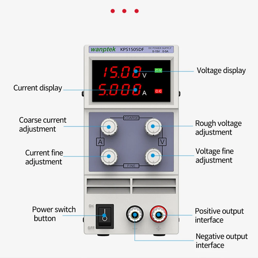 Wanptek KPS1505DF 4-Digit Hoogwaardige Serie 15V5A 110V-230V Eu Led Digitale Verstelbare Schakelaar dc Voeding 4 Cijfers