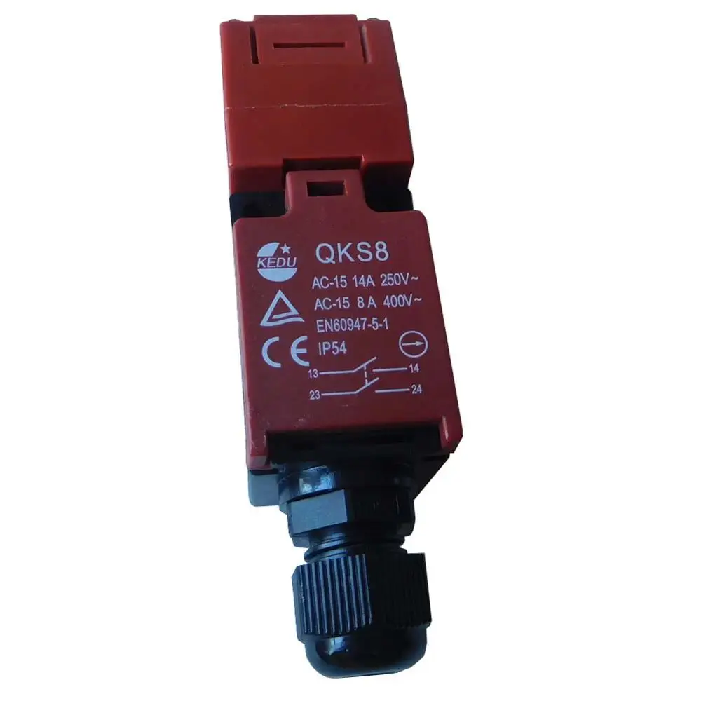 KEDU QKS8 Safety Interlock Switch Safeties Limit Travel Switches for Safety Door AC 250V 14A 400V 8A 2NO 1NO+1NC IP54 CE