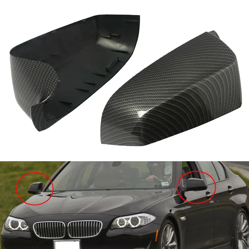 2Pcs Auto Links + Rechts Seite Rückspiegel Abdeckung Decor 51167187431 51167187432 Für BMW F10 F11 E60 E61 F01 f02 E63 E64 F12 F13