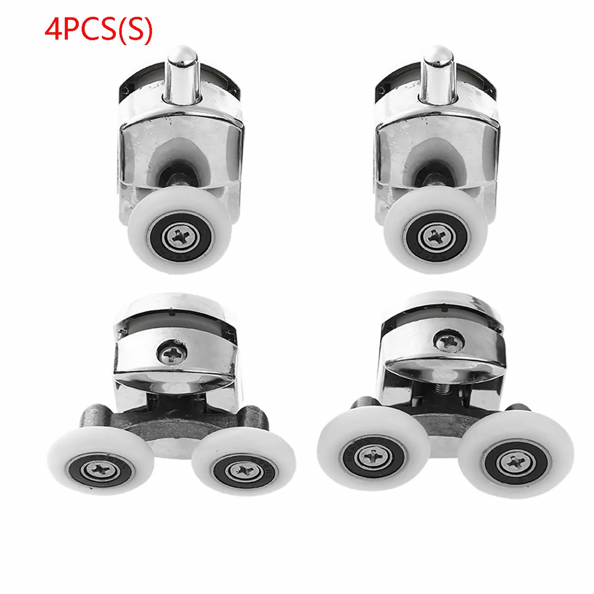 

2 Single Wheel and 2 Double Wheel Sliding Rollers Zinc Alloy Shower Door Casters Glass Doors Windows Runners Wheels Hardware Kit