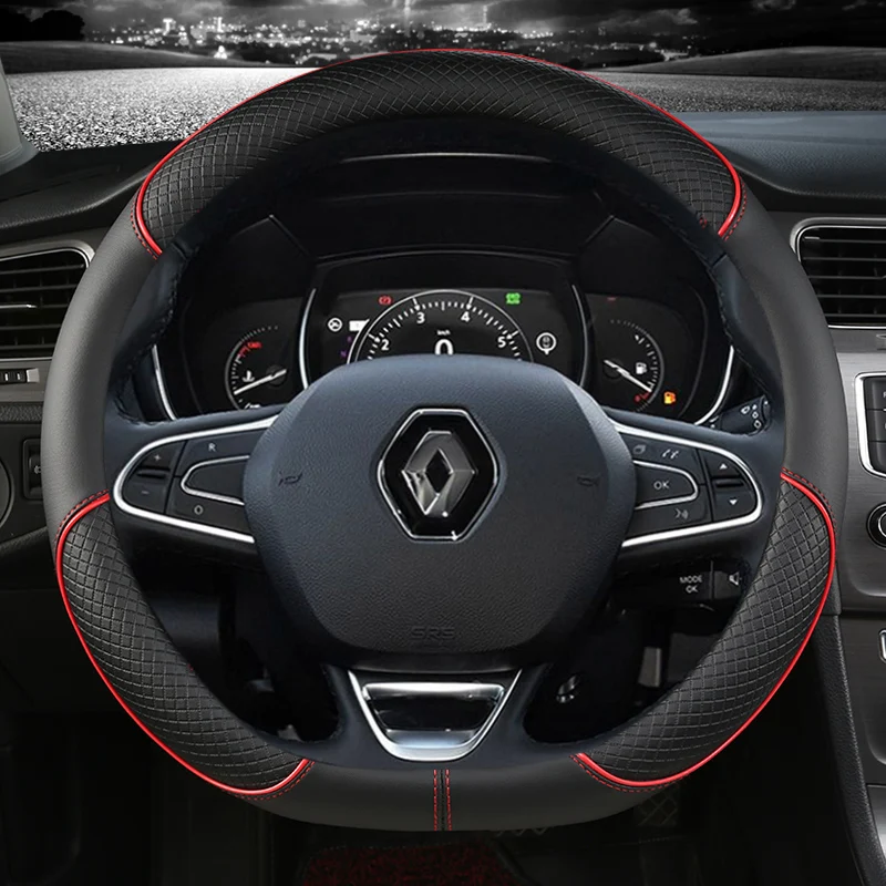 for Renault Scenic 1 2 3 4 Grand Scenic Megane Car Steering Wheel Cover Microfiber Leather Auto Accessories