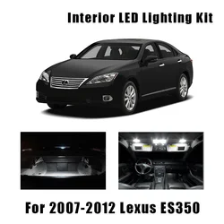 11pcs White Canbus LED Bulbs Interior Map Trunk Door Light Kit For 2007-2010 2011 2012 Lexus ES350 Vanity Mirror Plate Lamp