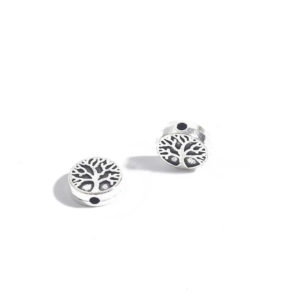 20-50pc 6/7/8/9/10mm Tibetan Antique Silver Plated Metal Beads Charms Spacer Beads For Jewelry Making Needlework Diy Accessories