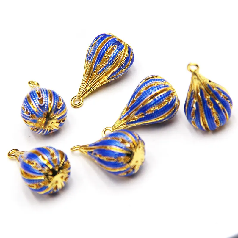 6pcs Fine Cloisonne Enamel Teardrop Waterdrop Charms DIY Jewelry Making Pendant Earrings Necklace Bracelet Keychain Accessories