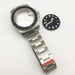 40mm Watches Accessories Kit Watch Case + Stainless Steel Band  Fit Miyota 8215 8205 8200 MINGZHU 2813 3804 NH35/36Movement