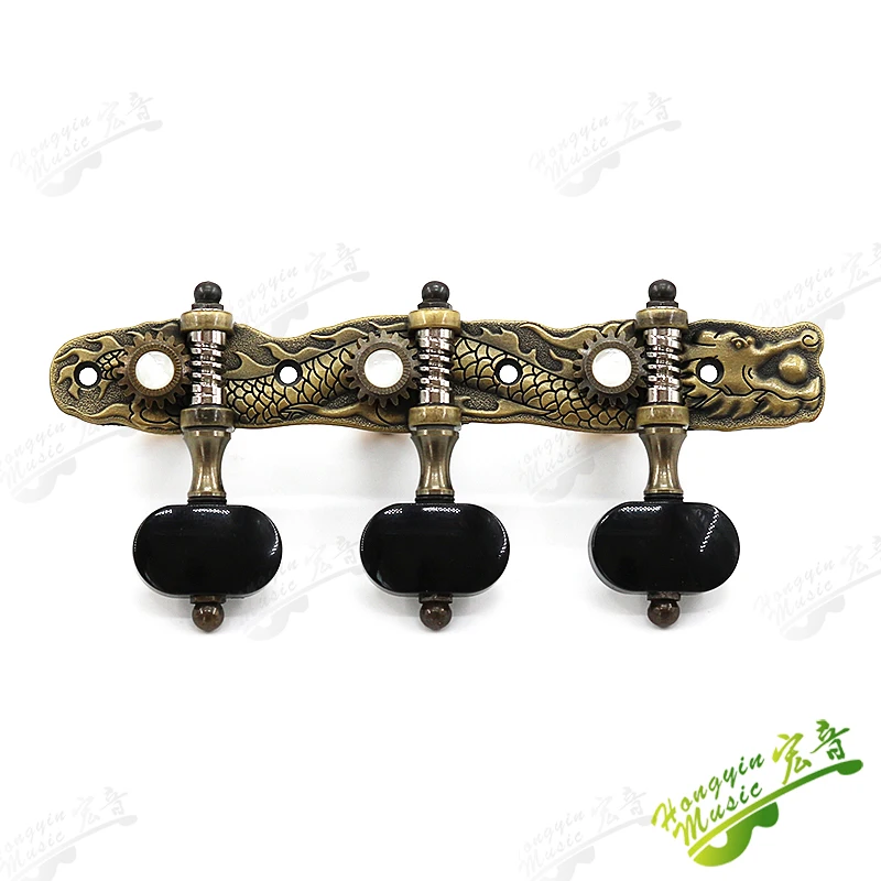 3L3R Classical Guitar String Tuning Pegs Machine Heads Dragon And Phoenix Cameo Pure Copper Inlaid Shellfish Tuners Keys