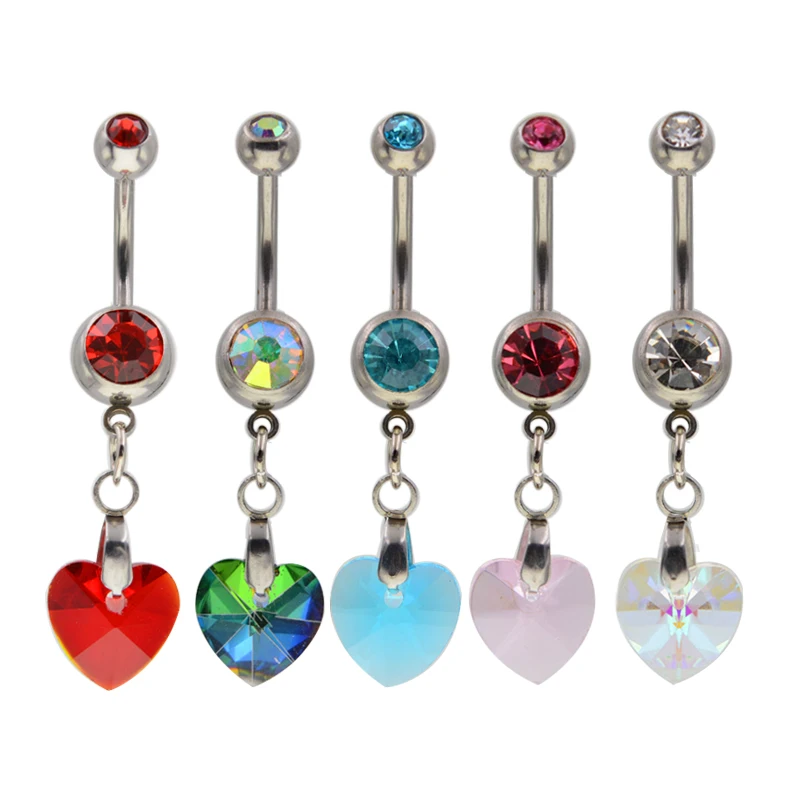 1 PC 4 Color Fabulous Hot Bling Crystal Surgical Belly Button Rings Pircing Ombligo Navel Piercing de Umbigo Piercing