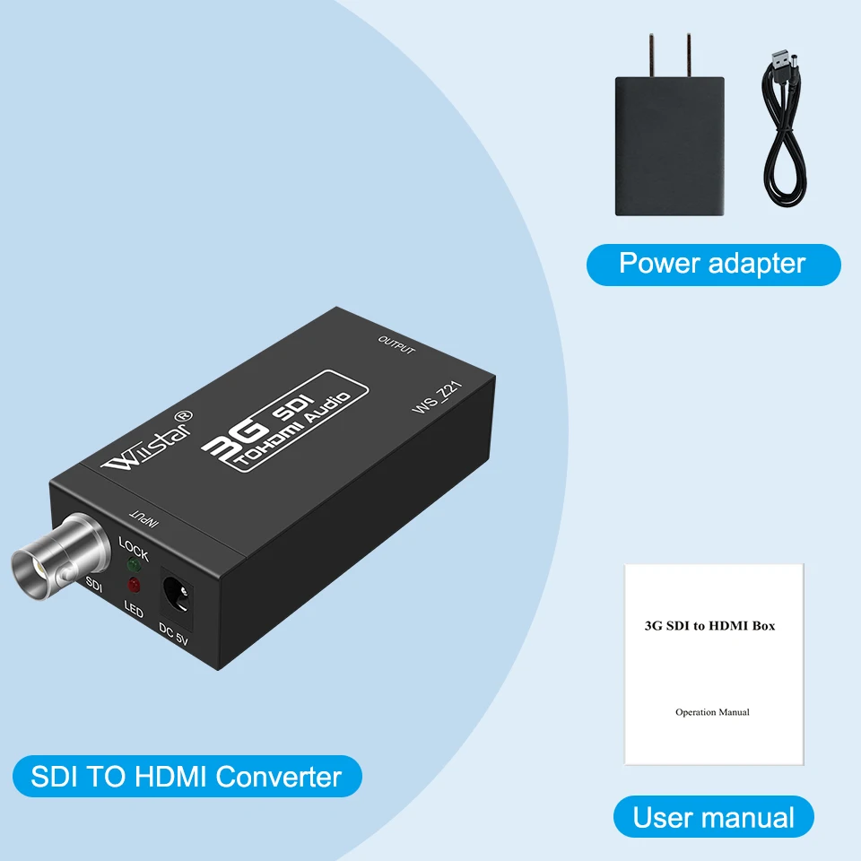 Wiistar New Arrival SDI to HDMI Audio Video Converter BNC to HDMI Adapter HD 3G for Monitor HDTV