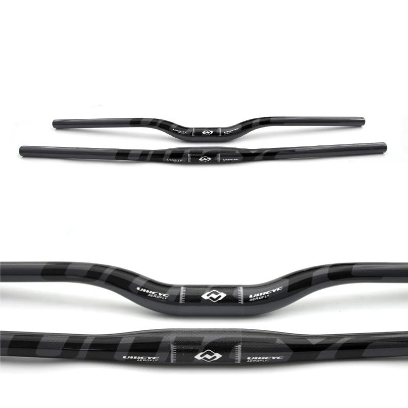 Kierownica rowerowa Ullicyc Full Carbon MTB 3K Gloss Black 580-740mm Flat/Rise, lekka, ulepszona do rowerów górskich i hulajnóg elektrycznych — zdjęcie 2