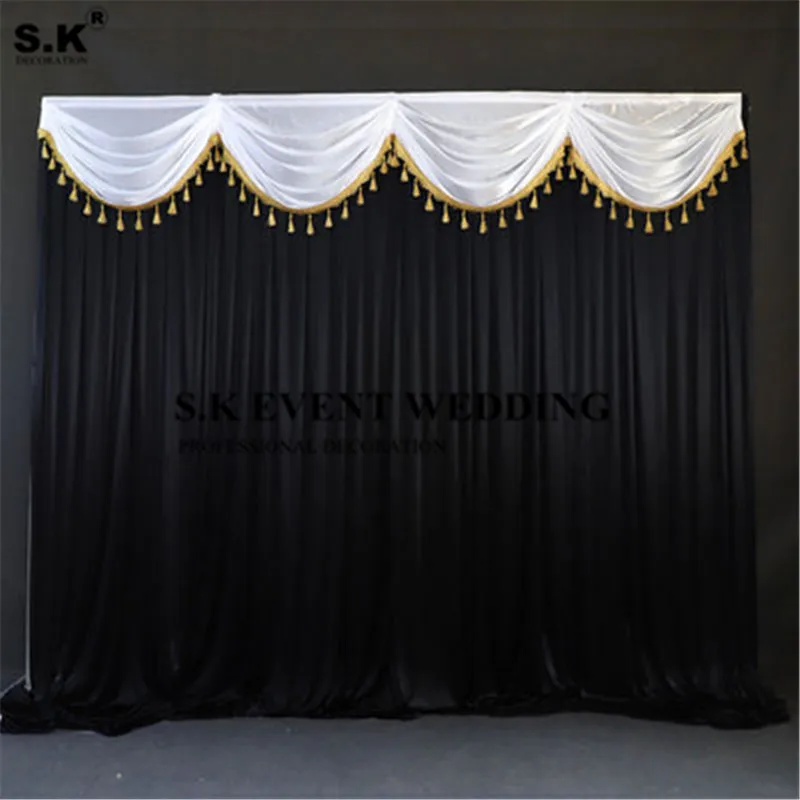 

Wholesale Price Ice Silk Backdrop Curtain Stage Background Photo Booth For Wedding Event Decoration