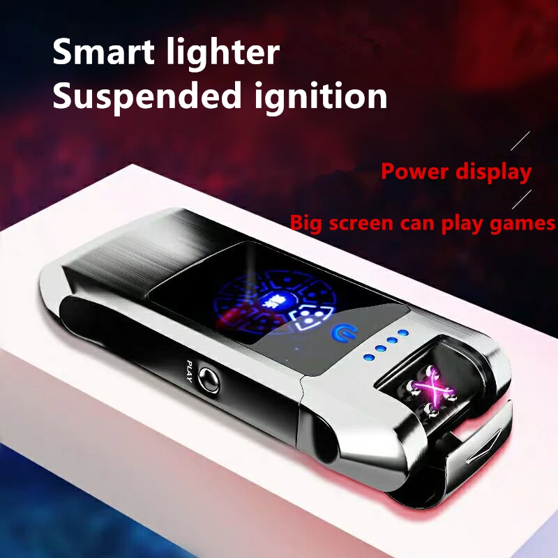 JOBON  Metal Flameless  Torch  Windproof Lighter Double Arc   Pulse Dice play screem Ligthers fingerprint Smoking lighter