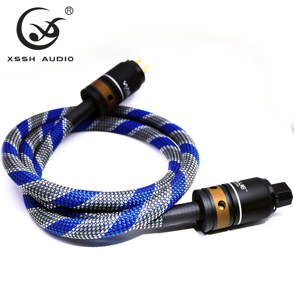 

Hi-End HIFI 0.5m 2m 3m 4m 5m Finsihed Power Cord Pure Copper Power Cable with US/EU Power Plug Connector