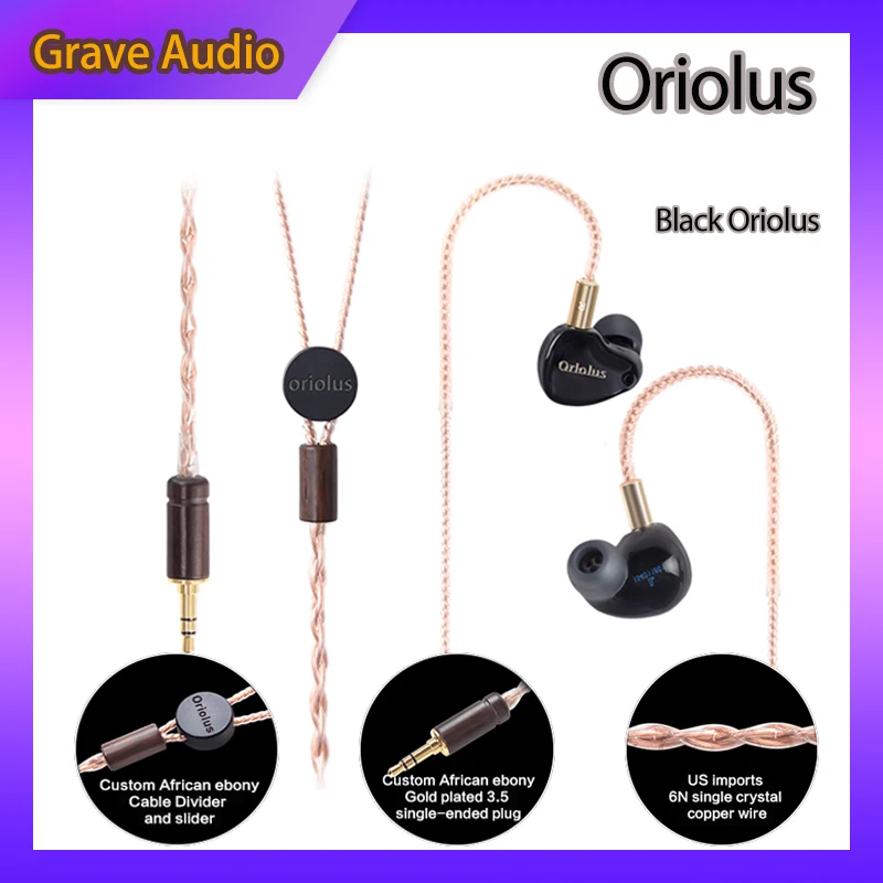 Oriolus Black Oriolus 1DD+3BA Earphone Demark Sonion BA Driver+10mm custom Dynamic Driver HiFi IEM Earphone