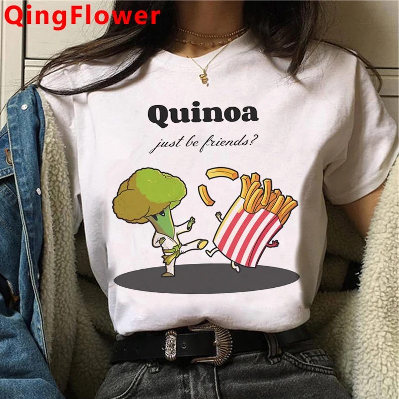 Vegan Harajuku Funny Cartoon Avocado T Shirt Women Cute Anime Ullzang T-shirt Graphic Fashion Tshirt Casual 90s Top Tees Female