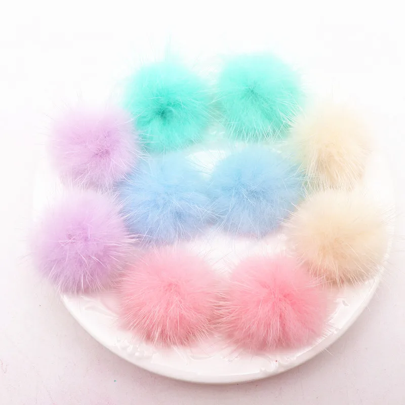 2.5cm 3cm Mink Pompom Pompom Ball Soft Mink Pompon DIY Material Earrings Accessories Decor Clothing Shoes Hats Supplies 10pcs